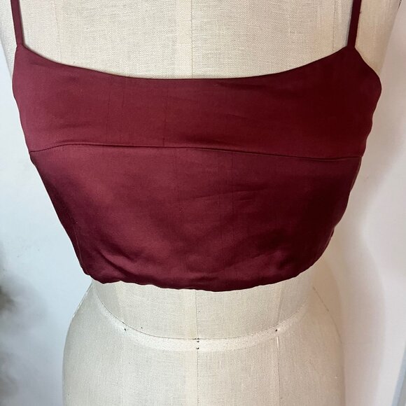 SANI Burgundy Crop Top Size Small - Picture 2 of 8